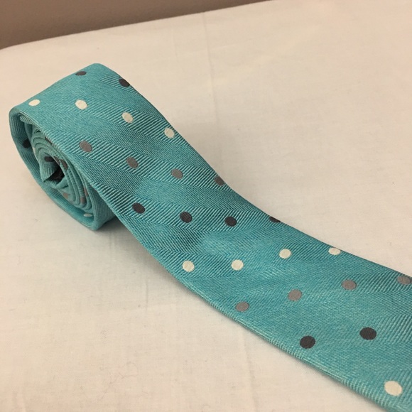 Michael Kors Boys Tie in Turquoise in Polka Dots - Picture 2 of 5